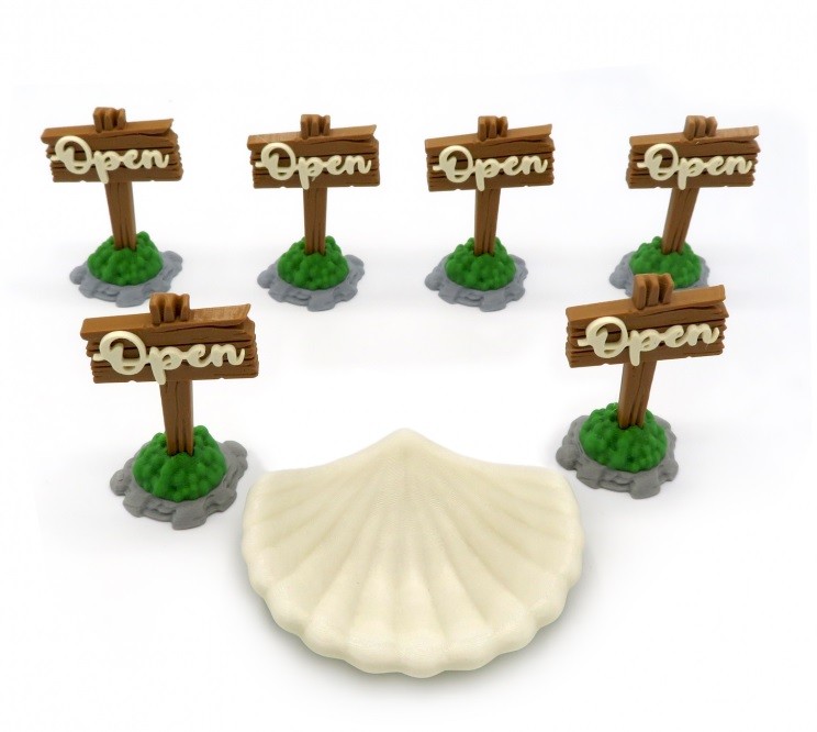 Everdell: Open Signs & Shell for Pearlbrook Expansion - 7 pieces
