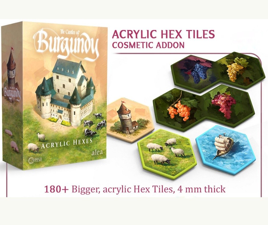 The Castles of Burgundy: Upgraded hex tiles (Acrylic)