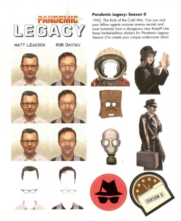 Pandemic Legacy: Season 0 â€“ Designers Promo Sticker Sheet