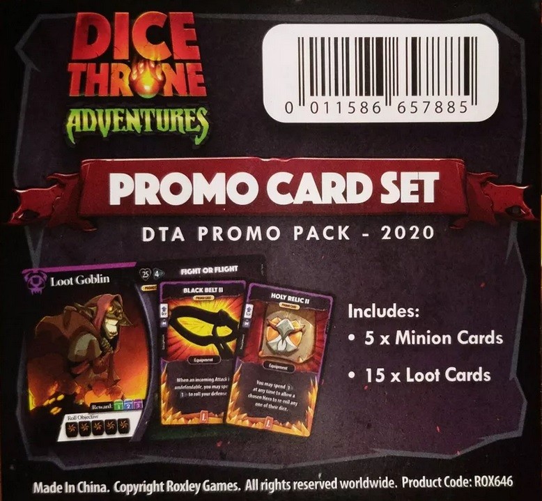 Dice Throne Adventures: Promo Card Set â€“ DTA Promo Pack 2020